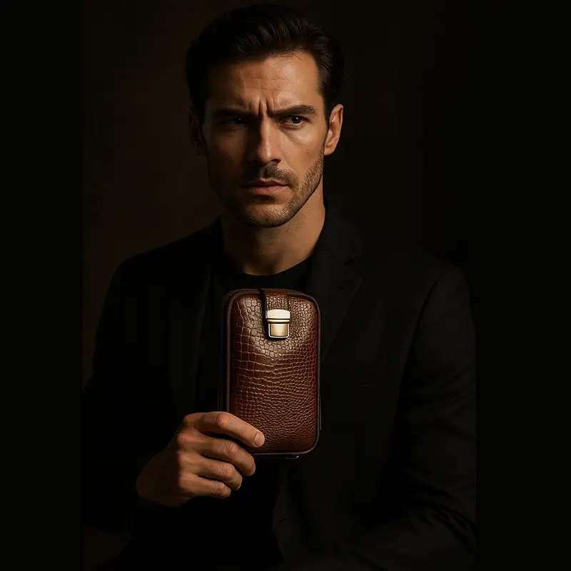 کیف دوشی چرم مردانه مدل Zodiac - تصویر 2