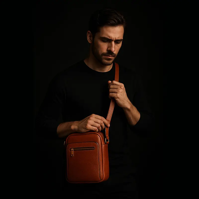 کیف دوشی چرم مردانه مدل Ray - تصویر 2